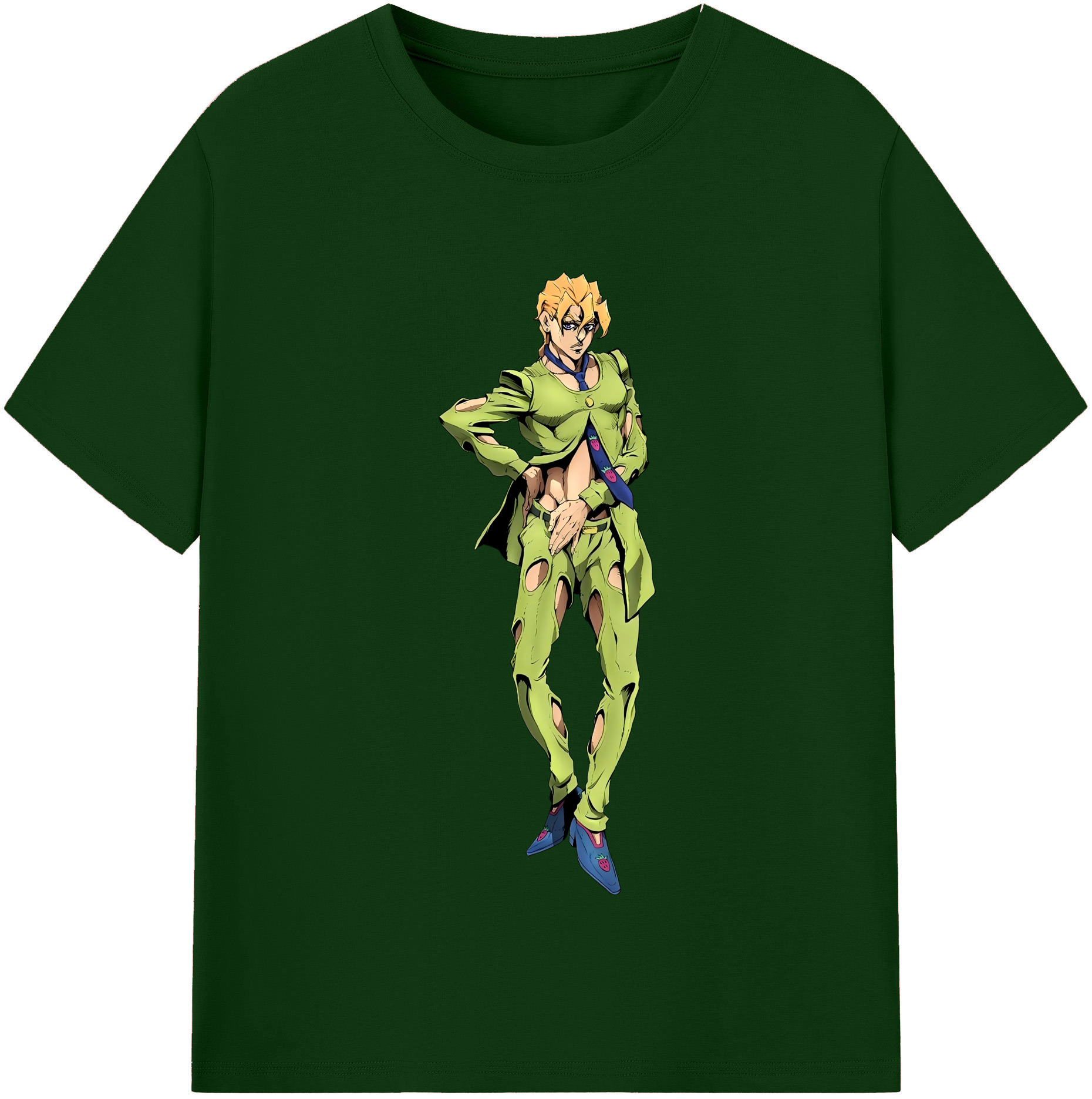 （画像用） ジョジョの奇妙な冒険 パンナコッタ?フー JoJo's Bizarre Adventure Pannacotta Fugo 綿100％半袖Tシャツ（フロントプリント）